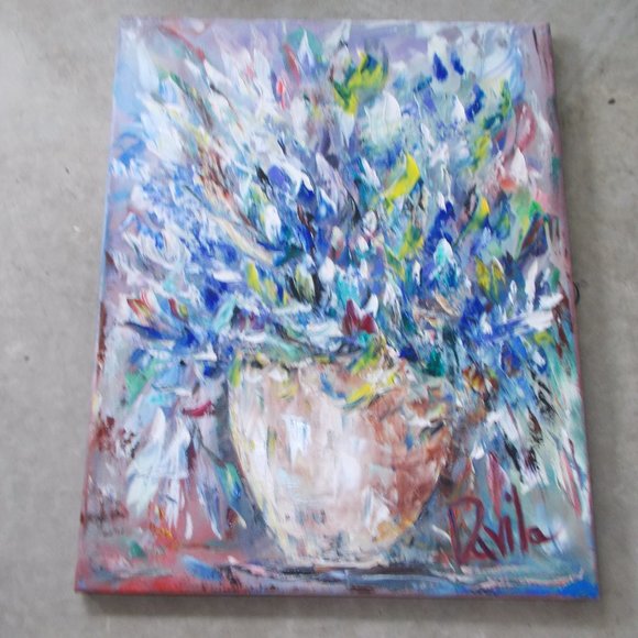 Certified original Texas Bluebonnets oil painting 16x20" - Picture 2 of 5